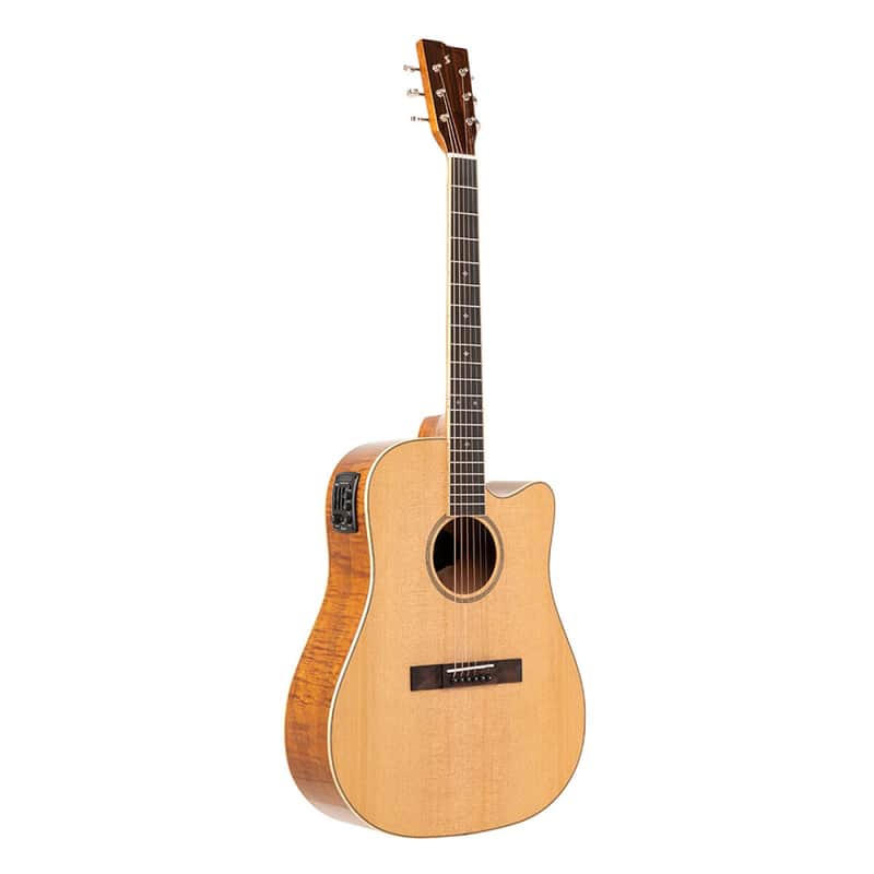 Stagg SA45 Series Dreadnought Cutaway Acoustic-Electric Spruce Top Flamed Mahogany – SA45-DCE-FM image 1
