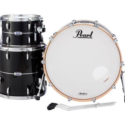 Pearl Masters Maple Complete 3-Piece Shell Kit - Quicksilver Black image 2