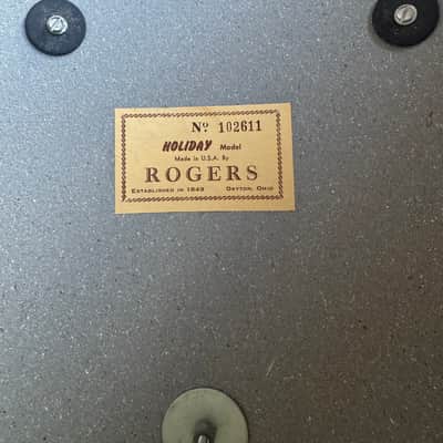 Rogers Vintage Swivo era Dayton Holiday Floor Tom Drum 16” x 16” WMP 60s - White Marine Pearl image 15