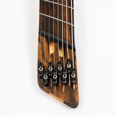 Agile 8 String Multi-Scale Fan Fret Chiral Nirvana 82528 Black Headless Electric Guitar image 2