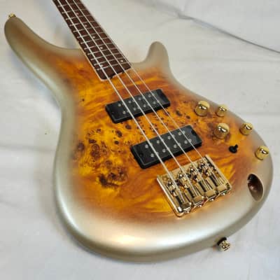 Ibanez SR400EPBDX SR Standard Bass, Poplar Burl Top, Mars Gold Metallic Burst image 8
