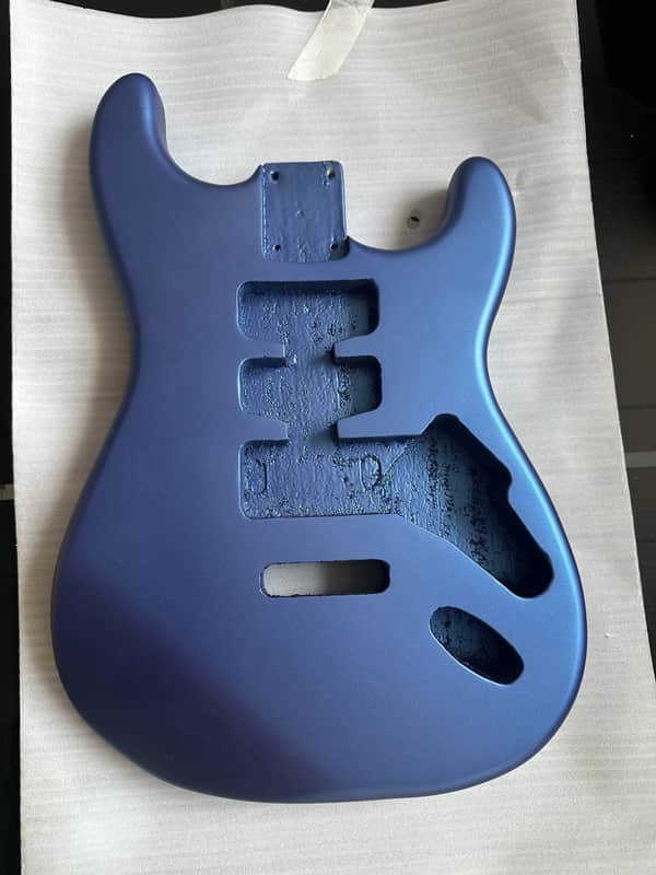 Matte Blue Paulownia Wood Guitar Stratocaster Strat Style Body image 1