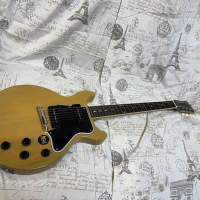 Epiphone Inspired by Gibson Custom Shop '60 Les Paul Special Double Cutaway TV Yellow Gibson Style Open Book Headstock image 8