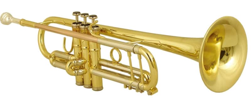 Wisemann 0901TR Trumpet - Brass lacquered, with canvas case and mouthpiece image 1