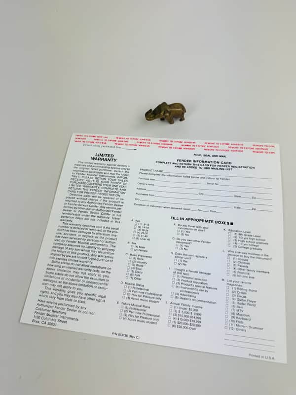 Fender Limited Warranty & Registration Card, circa '82 image 1