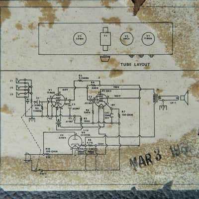 Airline tube amplifier GHC 9028A 8"speaker, similar to Harmony, mid-60's, works image 7