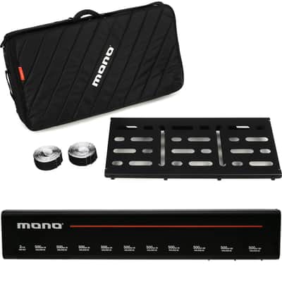 MONO Pedalboard Large With Pro Accessory Case 2.0 and 11-outlet Isolated Power Supply - Black image 1