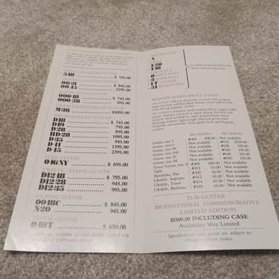 Vintage 1977 Martin Acoustic Guitars Price List! Rare, Original Case Candy, Paperwork! image 2