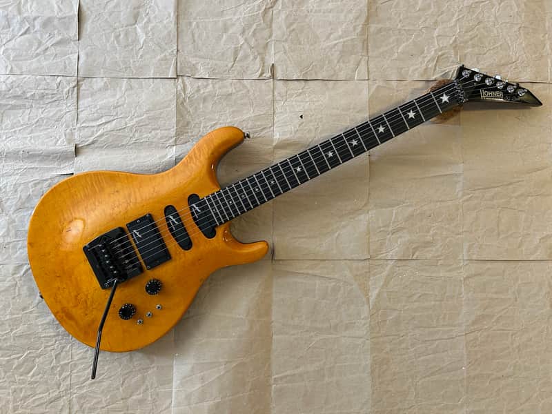 Hohner SG Lion 1987 Made in Korea Flamed Birdseye Maple top HSS Electric Guitar in Very Good Condition with PRS Gigbag image 1
