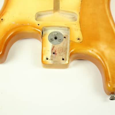1973 Fender Stratocaster Body Olympic White 4.5lbs Nicotine Yellow 1970's Vintage Strat image 11