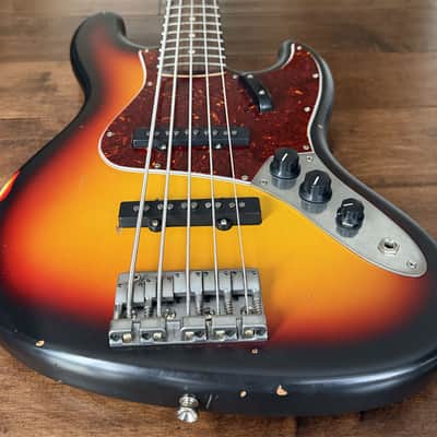 Nash Bass Model JB-5 3-Tone Sunburst 5-String Lollar Pickups NG6208 image 3