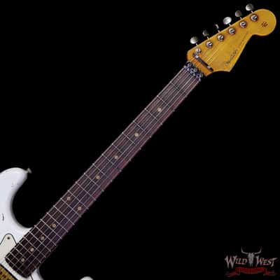 Fender Custom Shop Wild West White Lightning Stratocaster Floyd Rose HSH Rosewood Fingerboard 22 Frets Heavy Relic 2 Tone Sunburst 8.05 lbs image 4