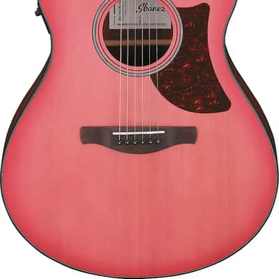 Ibanez AAM50CE Advanced Grand Auditorium Acoustic-Electric Guitar, Solid Spruce Top, Coral Red Burst image 2