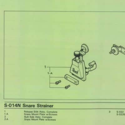 Pearl Snare Strainer Throw Off S-014N MIJ, Japan+Plate 80s - Chrome image 6