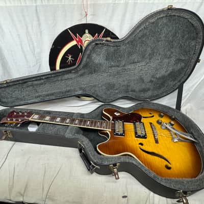 Harmony USA H-64 h64 Meteor Semi-Hollowbody Guitar with Case - repaired headstock image 1