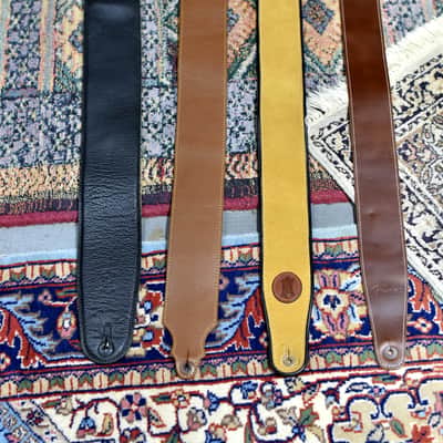 Levi, Fender and unknown Black, Brown and Tan Leather Straps image 1