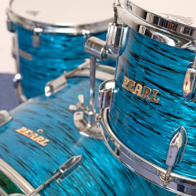 Pearl Challenger outfit drumset 20" - 12" - 14" Blue Oyster Pearl finish from 1971/72 image 9