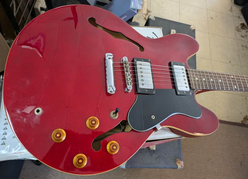 Epiphone Dot ES-335 Semi Hollow Electric Guitar Cherry Red, Maple, Rosewood, Hard Case image 1