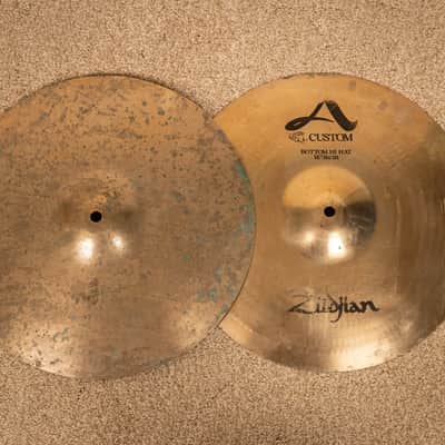 Zildjian 14" A Custom Hi Hat Cymbals 1071g 1374g image 1