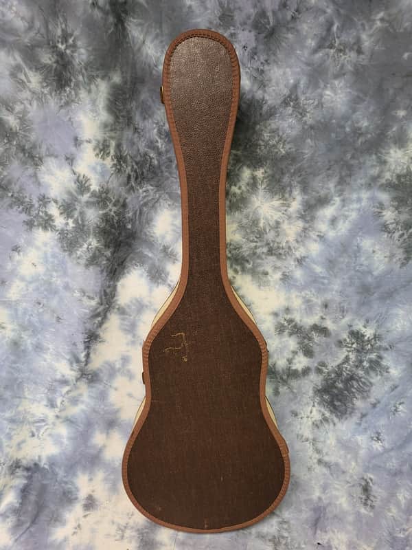 Vintage RARE 1960's Harmony, Kay Silvertone Soft Shell Acoustic Guitar Case Brown White image 1