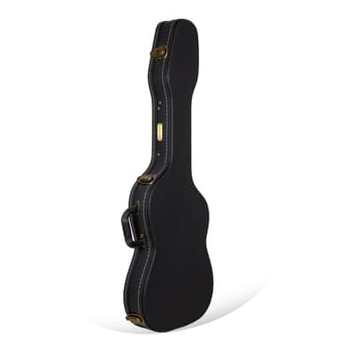 Crossrock Wooden Case-Fits Telecaster and Stratocaster Styles of Guitars-Vintage Hardware, Sponge Lining, Metal Feet, Storage Space-Black (CRW520STBK) image 2
