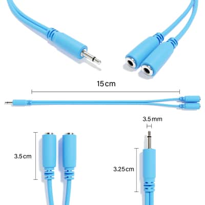 ExcelValley - 6A-Pack - Mono Splitter Y Patch Cables - TS 3.5mm 1/8" Eurorack Synth Synthesizer image 2