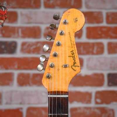 Fender Pre CBS Slab Board Stratocaster Fiesta Red 1960 w/OHSC (Refin/Refret) image 9