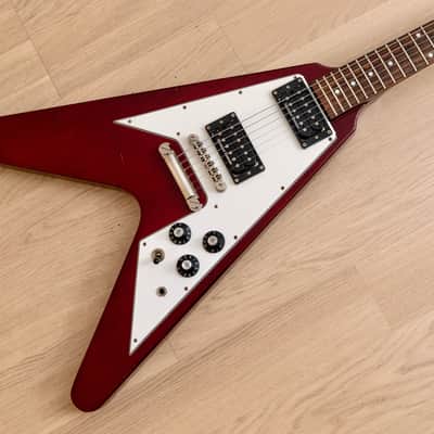 2008 Edwards by ESP E-FV-85D Flying V 67-Style Electric Guitar Cherry w/ USA Duncans, Japan image 1