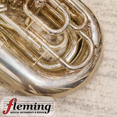 Miraphone CC1291 Professional 5-Valve 5/4 CC Tuba - Silver Plate image 6