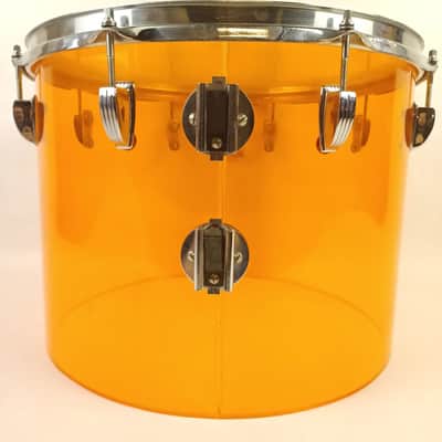 Ludwig 12x16" Amber Vistalite Concert Rack Tom Drum Vintage 70s Blue/Olive Floor image 4