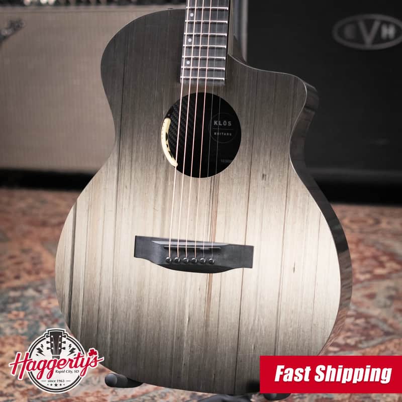 KLOS Carbon Timber Grand Cutaway Mini DAE Acoustic/Electric Guitar - Side Soundport - LR Baggs Anthem with Gig Bag image 1
