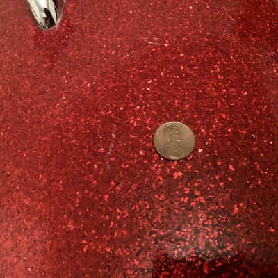 Slingerland 16x16 Floor Tom 1960s - Red Sparkle - COB hoops image 15