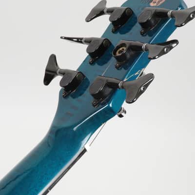1994 Pedulla  MVP 6 Left Handed- Blue Green Burst - Rare Lefty 6 String Bass - Players Condition -Flamed Maple image 15
