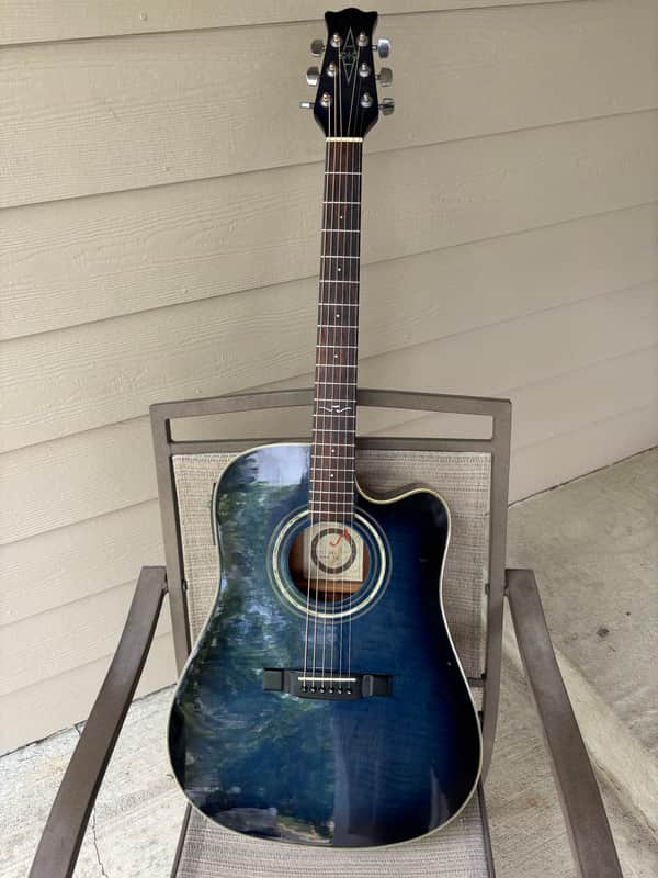 Alvarez Fusion Acoustic-Electric Guitar 2010s - Blue Burst image 1