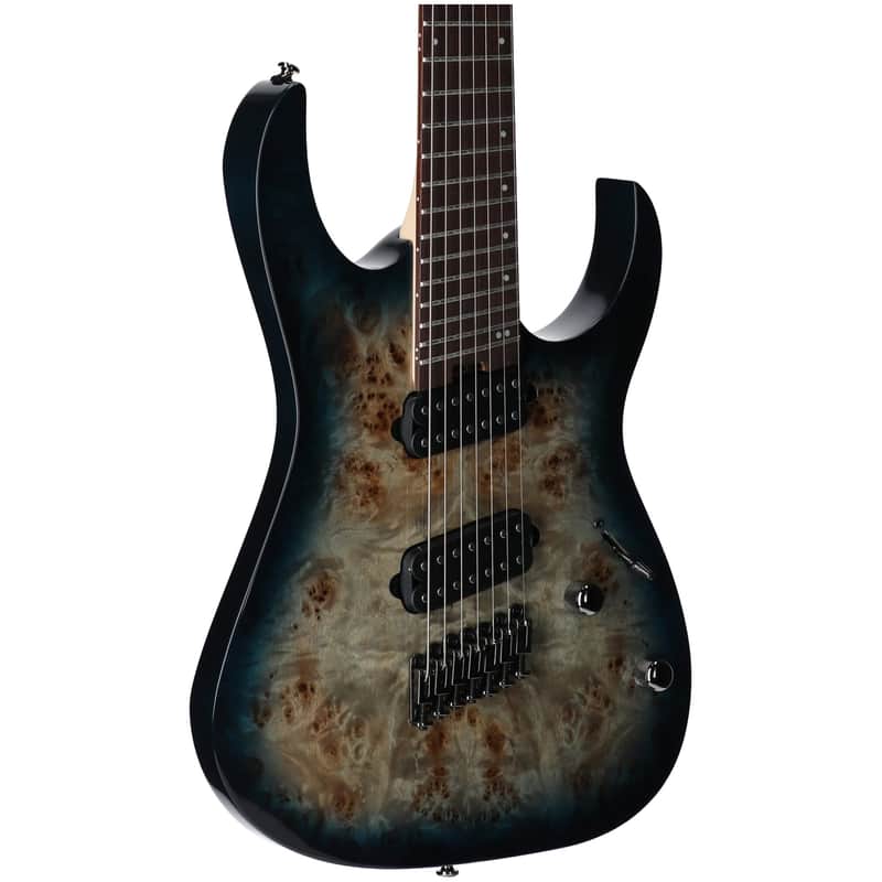 Ibanez RGMS7PB Multi-Scale Electric Guitar, 7-String, Cosmic Blue Sunburst image 1