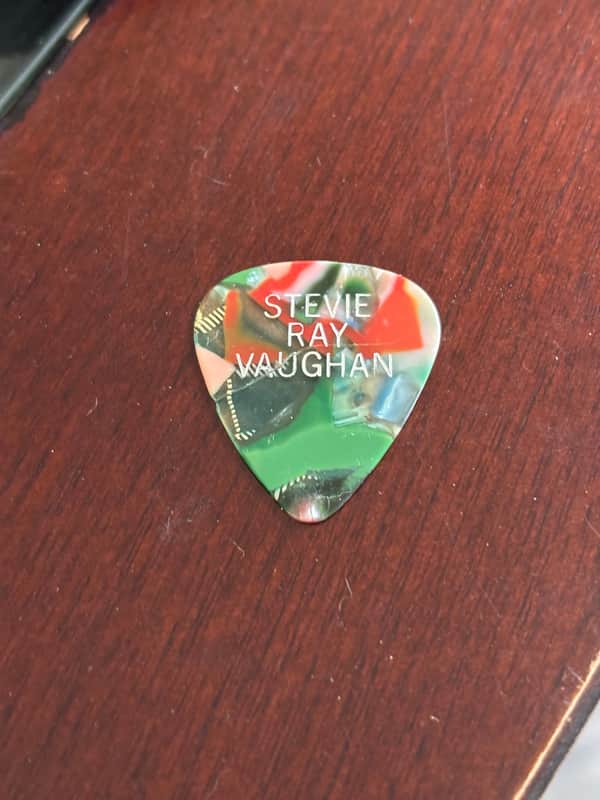 RARE Stage used - Stevie Ray Vaughan SRV Guitar Pick - 1985 Commodore Ballroom - Marbled image 1