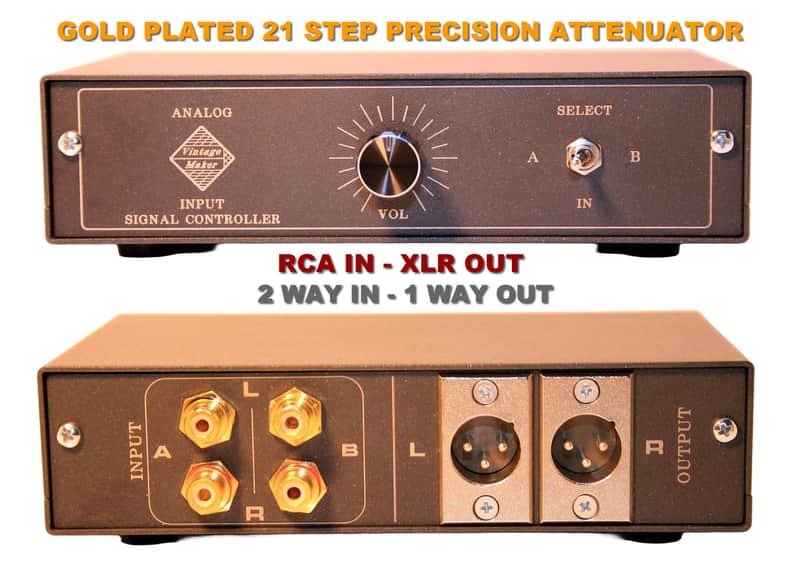 2-Way RCA to XLR Analog Audio Studio Signal Line Precision Monitor Controller image 1