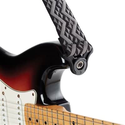 D'Addario 50BAL03 Auto Lock Guitar Strap Black Padded Geometric image 5