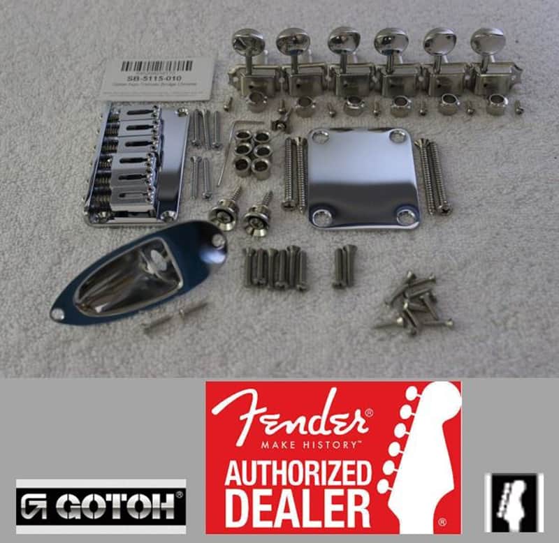 Gotoh Hardtail Chrome Stratocaster Hardware Set w/ Tuners for Fender Strat SB-5115-010 image 1