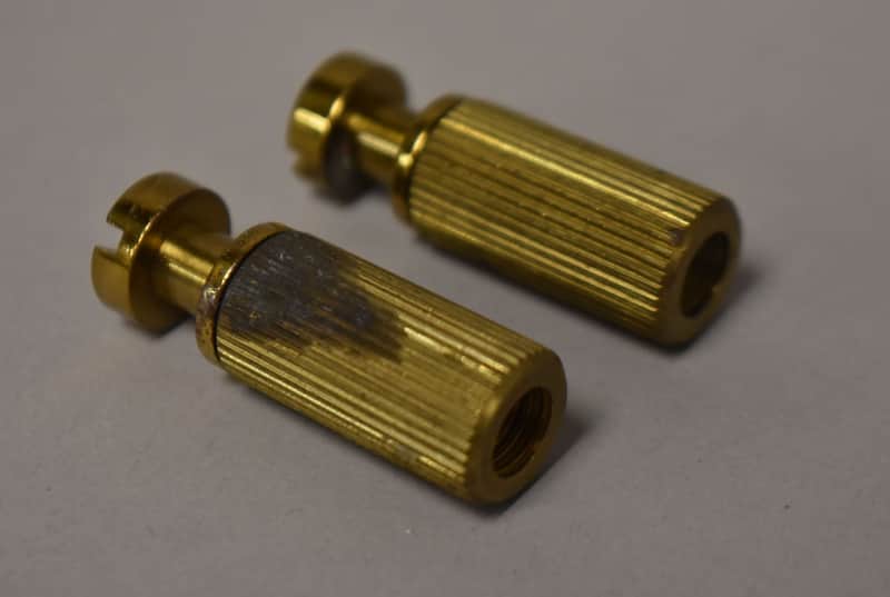 1980s Schecter USA Stop Tailpiece Studs And Bushings Set Gold Brass NOS image 1