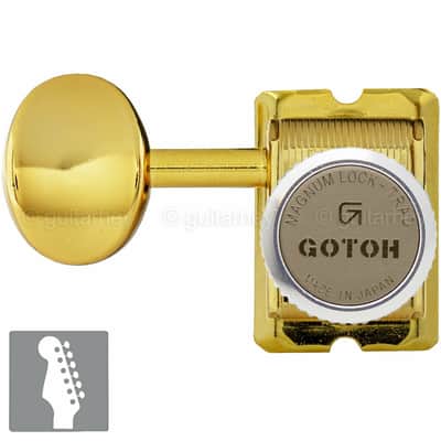 NEW Gotoh SD91-05M MGT Locking Tuners Set 6 in line STAGGERED LEFT-HANDED - GOLD