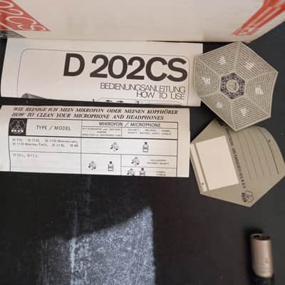 MINT vintage AKG D202 CS dynamic cardioid microphone - 1960s - Still in original box image 10