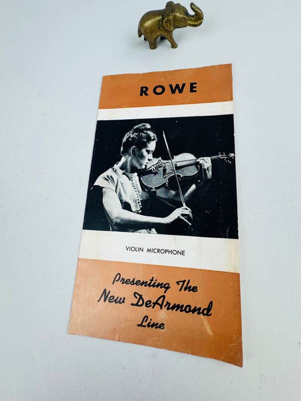 Rowe DeArmond Violin Microphone Mini-Brochure – Original Foldout Mid-'50s image 1