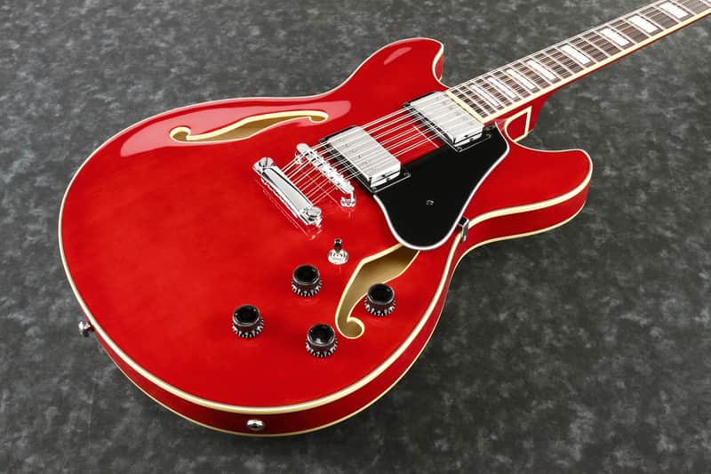 Ibanez AS7312-TCD 12-String Semi-Hollow Body Electric Guitar Transparent Cherry Red image 1