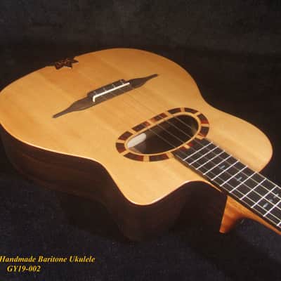 Handmade Gypsy Baritone Ukulele, Solid Spruce & Indian Rosewood, Slotted Head, Soft-bag, Bruce Wei GY19-002 image 3