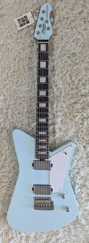 Sterling by Music Man Mariposa Electric Guitar Roasted Neck, Daphne Blue Finish image 1