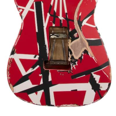 EVH Striped Series Frankie Electric Guitar. Red/White/Black Relic image 9