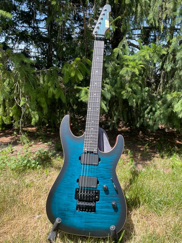 ESP USA M-II FR Black Aqua Burst Satin 2023 - OHSC- Excellent image 1