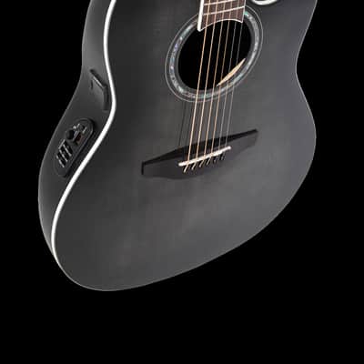 Ovation CS24P Celebrity Series Traditional Plus Mid-Depth Acoustic-Electric Guitar Transparent Blackburst Flame image 7