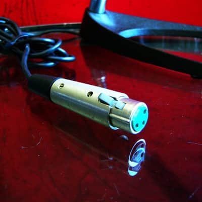 Vintage RARE 1960's RCA SK-30 dynamic microphone dark blue Low Z w Atlas stand & cable image 12